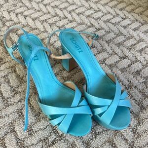 Schutz KEEFA SANDAL in Aqua - size 10